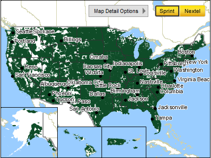 Cellular provider coverage map thumbnail image.