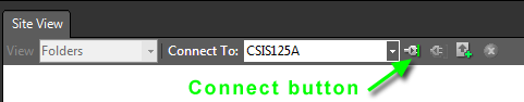 Expression Web Connect button.