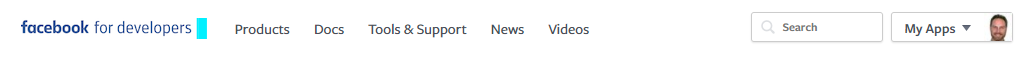 Image of the facebook for developers toolbar.