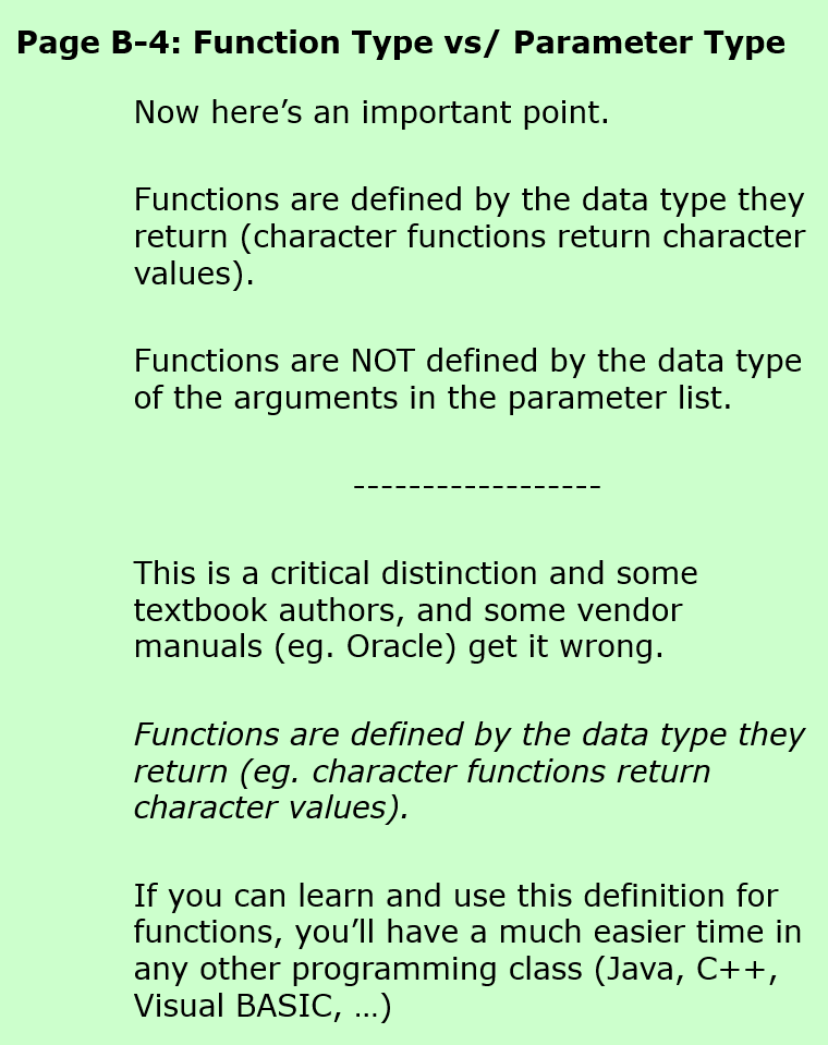 Function Type versus Parameter Type