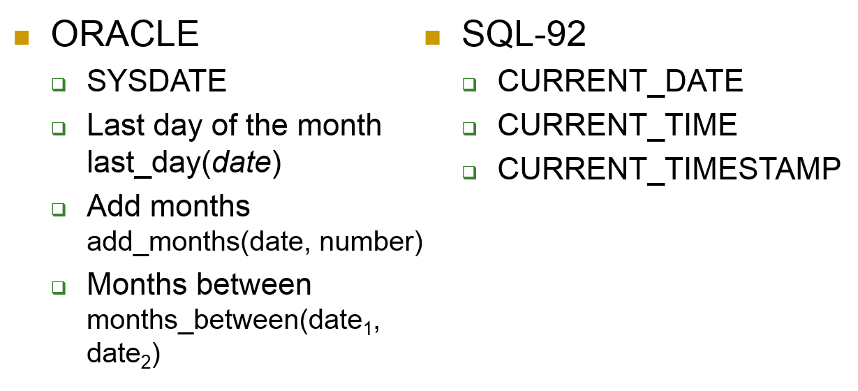 Date Functions