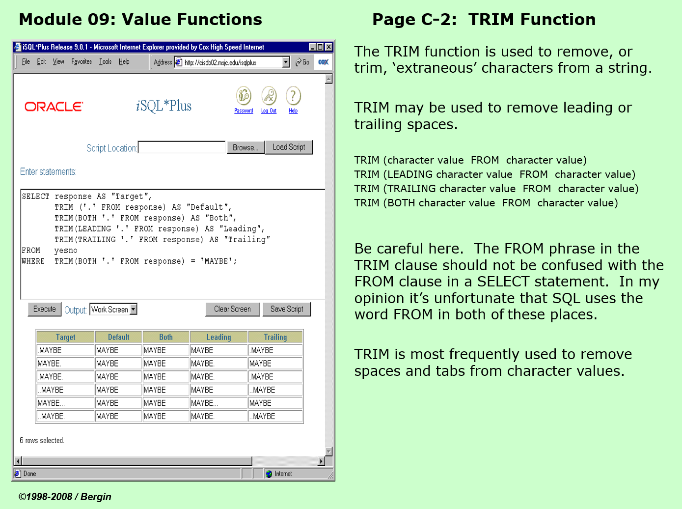 TRIM function