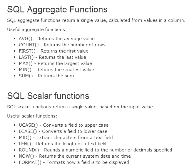 SQL Functions