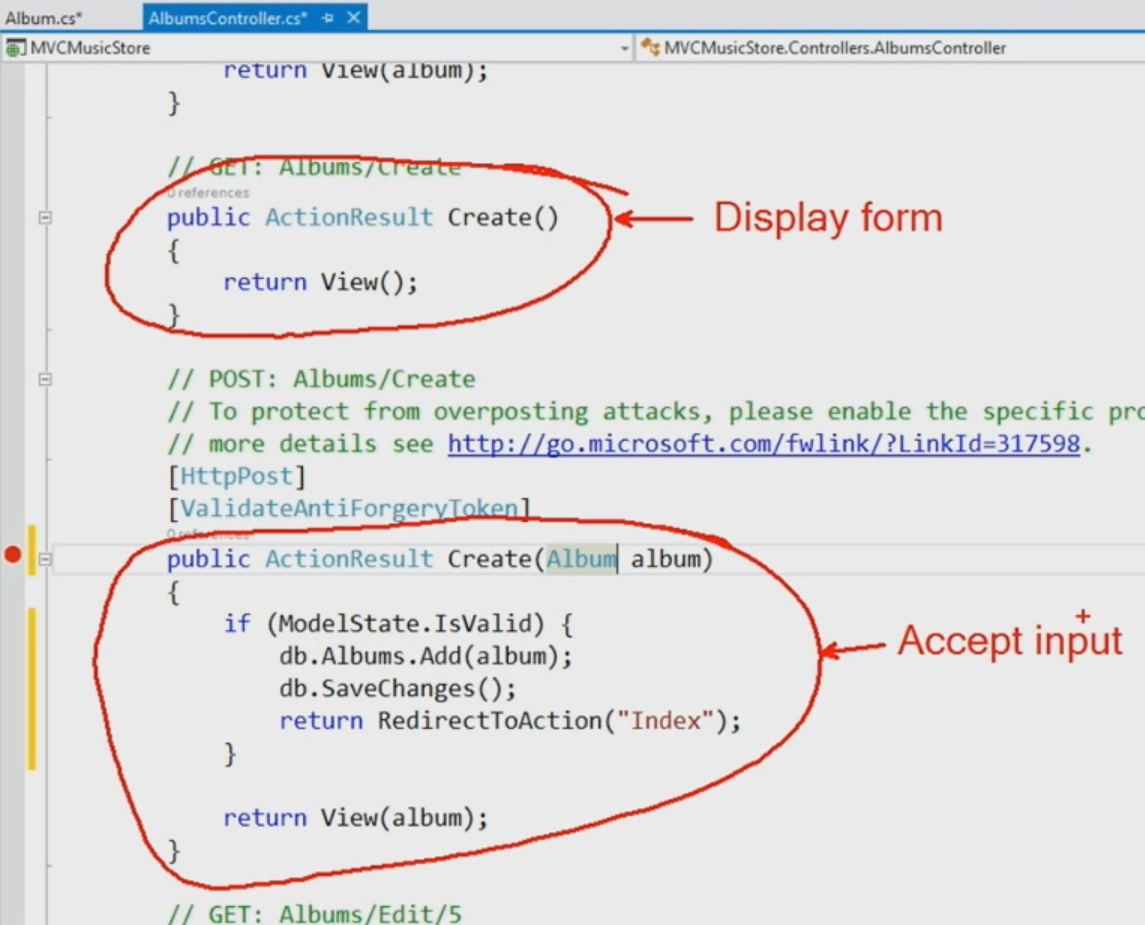 Example of MVC model binding.