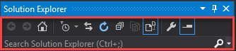 Image of the Solution Explorer Toolbar and Search Box.