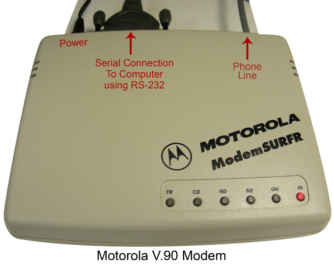 Picture of a V.90 dial-up modem.